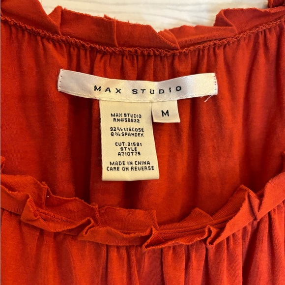 MAX STUDIO Fun Flirty Boho off the shoulder top - Size Medium - Burnt Orange - Picture 4 of 8